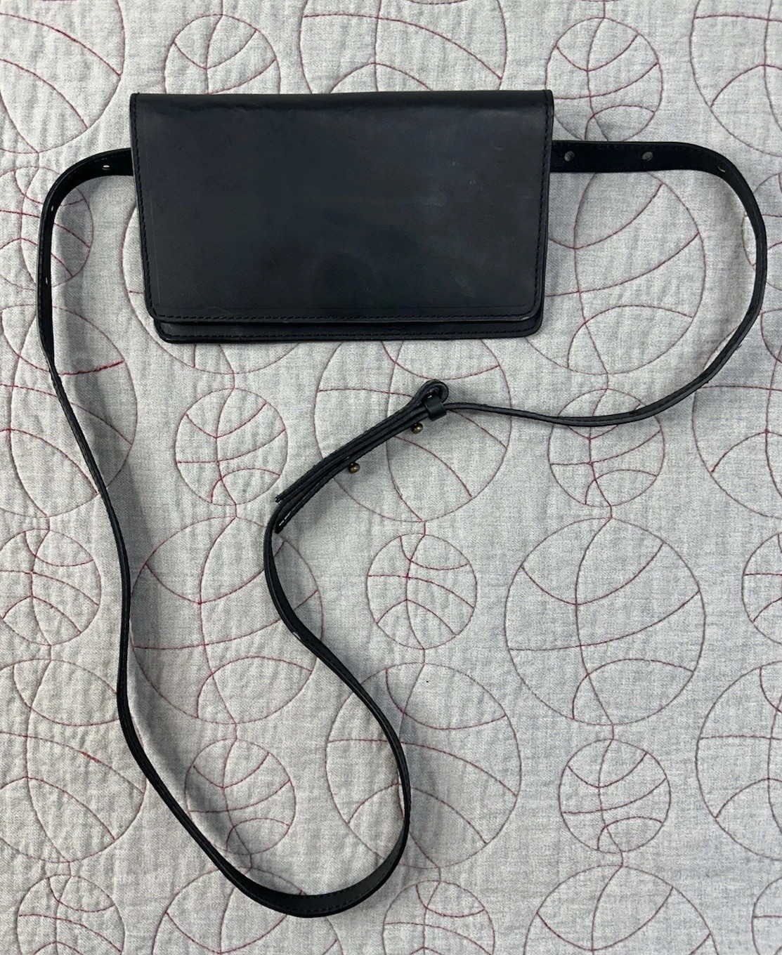 ABLE Karla Black Leather Belt Waist Bag Crossbody Convertible Adjustable Strap