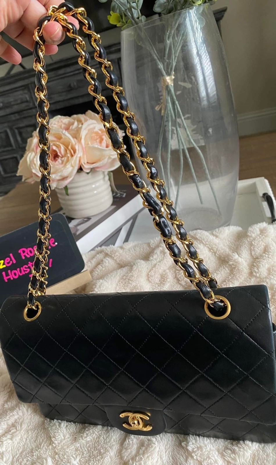 Chanel Vintage Classic Double Flap Bag Quilted Lambskin Medium