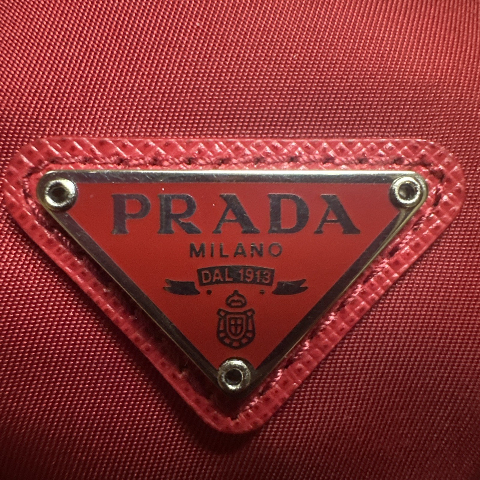 Prada Tessuto Drawstring Pouch In Fuoco 1NA369