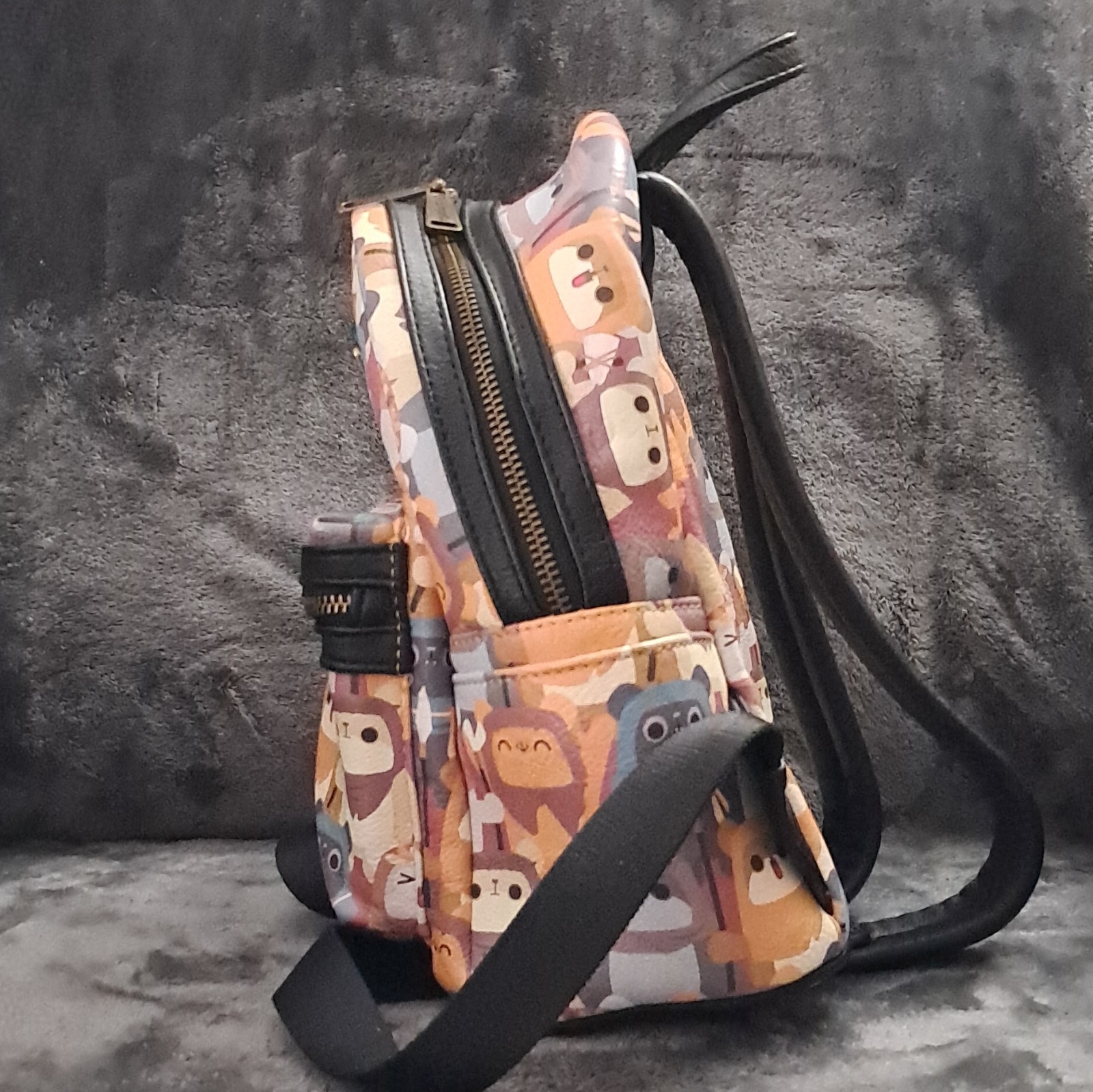 Loungefly Star Wars Multicolor Mini Backpack Zip Adjustable Straps Pockets Gold