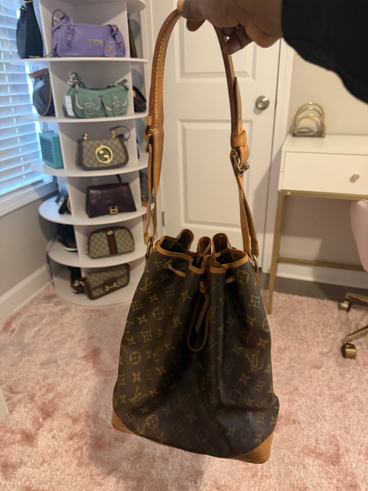 Louis Vuitton M42226 Petit Noe Monogram Shoulder Bag Auth