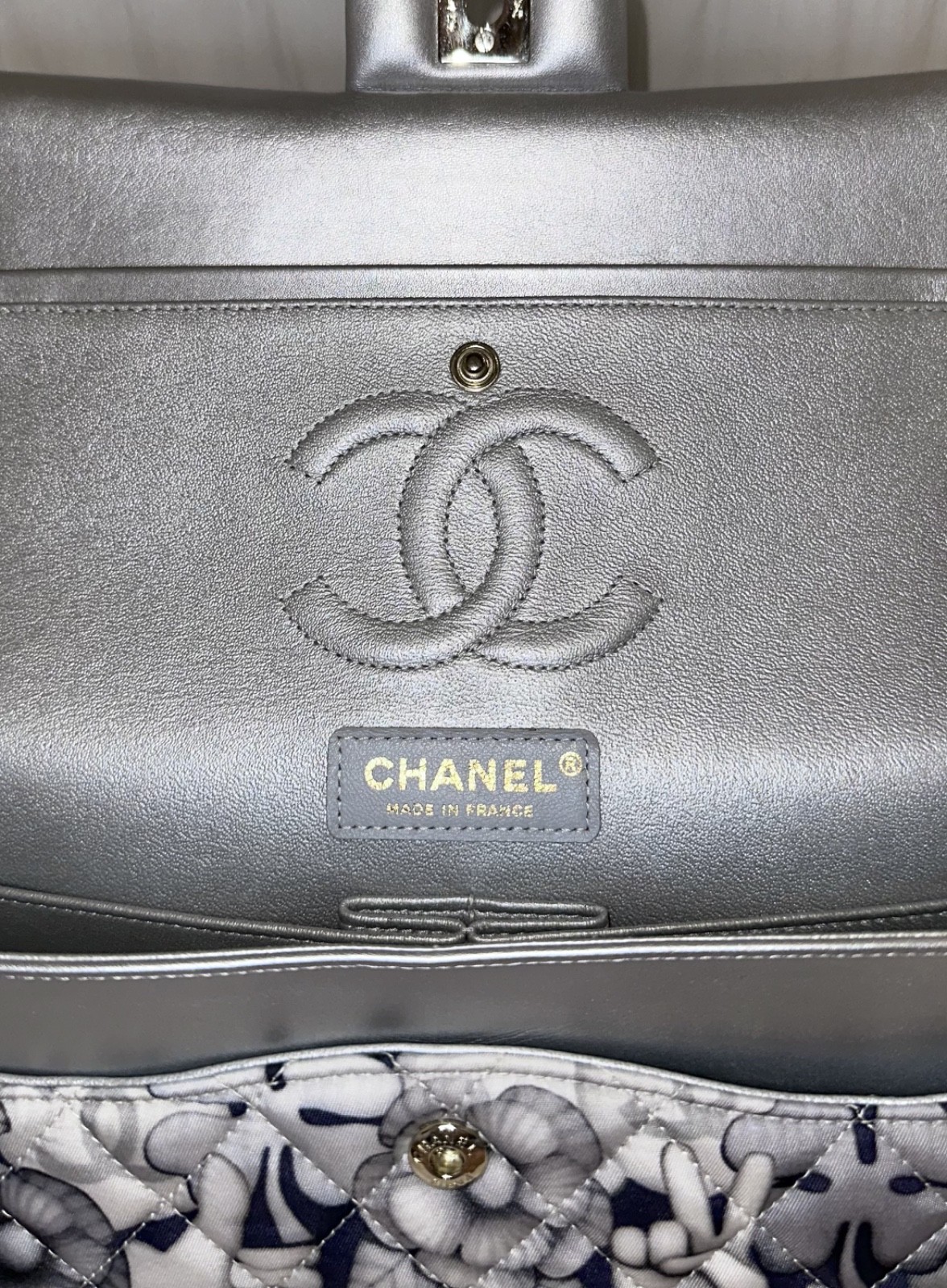 Authentic Chanel Quilted Cat Emoticon Nylon Double Flap Bag Medium Collectible