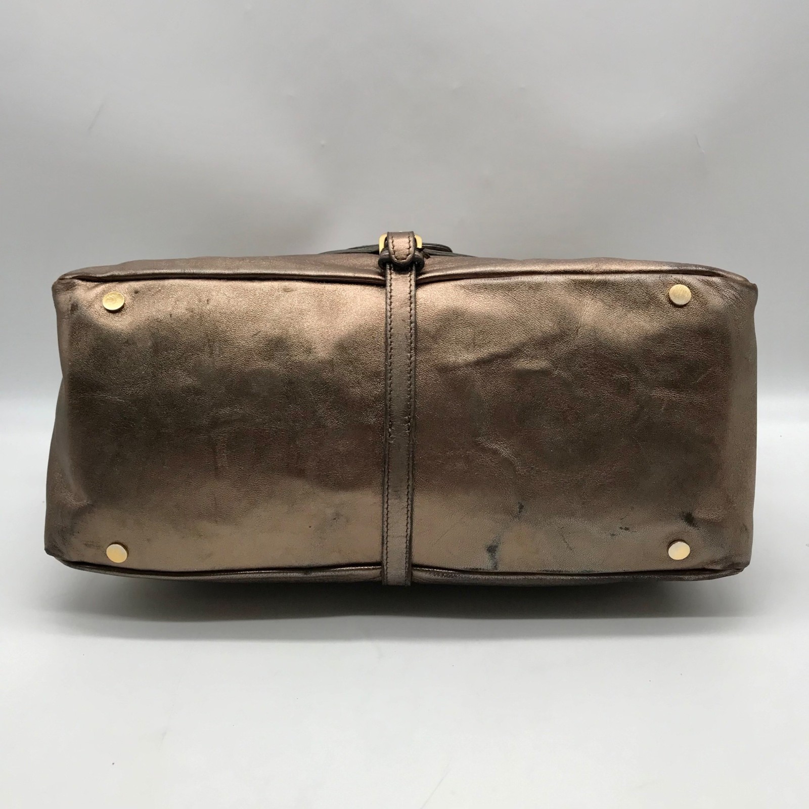 Jimmy Choo Metallic Bronze Leather Tulita Hobo Bag