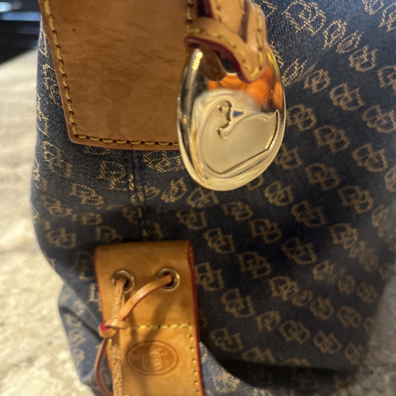Dooney & Bourke Signature Denim Hobo Shoulder Bag + Wristlet | EUC Vintage