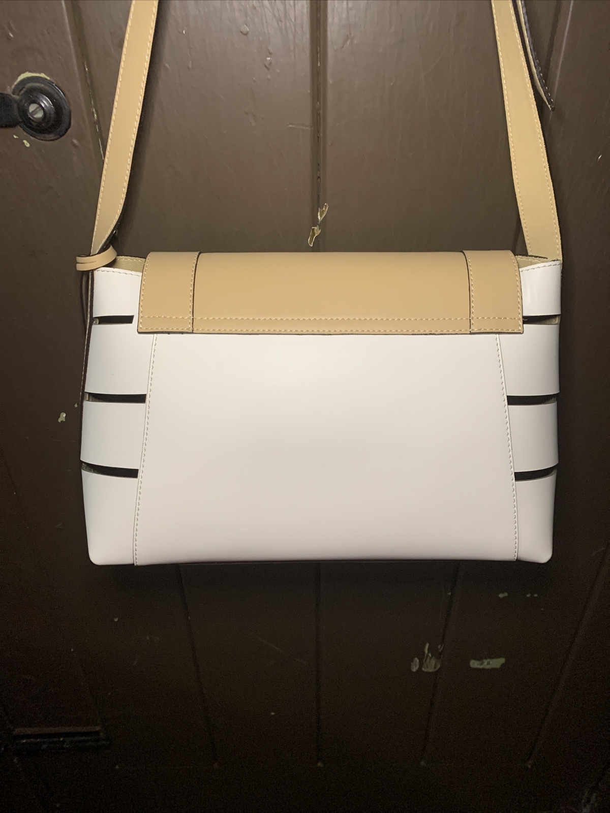 A. BELLUCCI Italian Leather Caged Tote Bag.