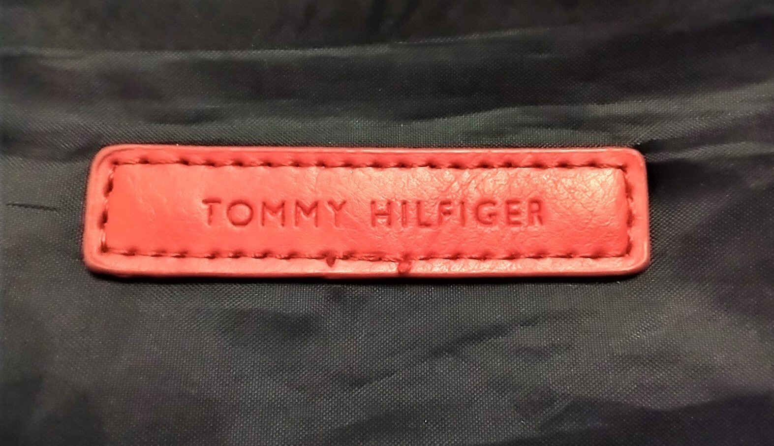 Tommy Hilfiger Black & Gray Signature T H Logo Canvas Tote Bag/Purse EUC