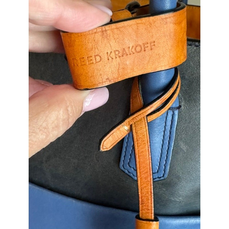 Reed Krakoff Atlantique Large Leather Blue Tote *Authentic