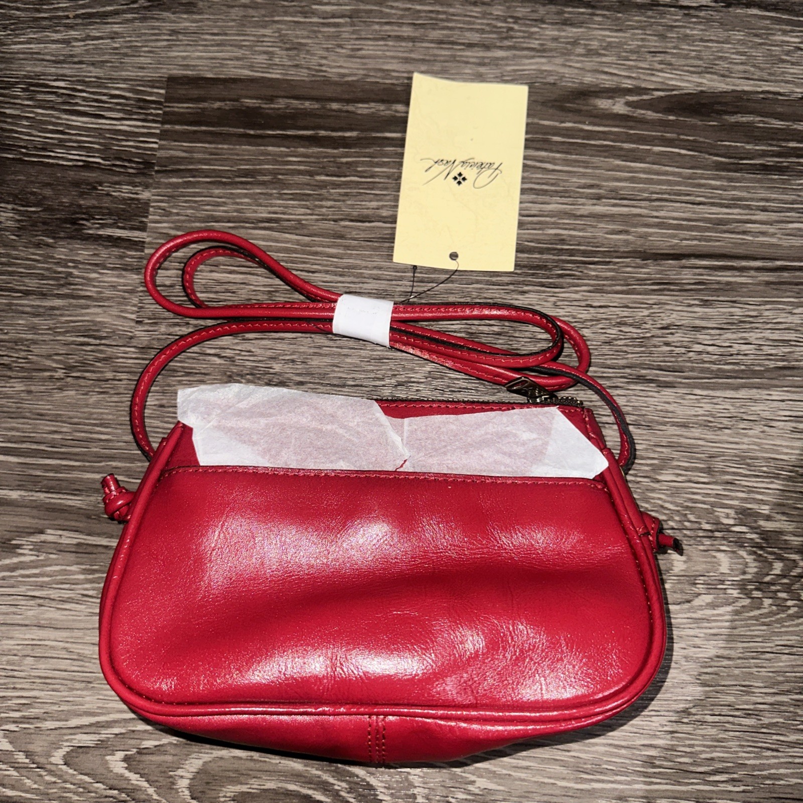 Patricia Nash Bacoli Rosewood Red Leather Cavo Border Crossbody Bag NWT $129