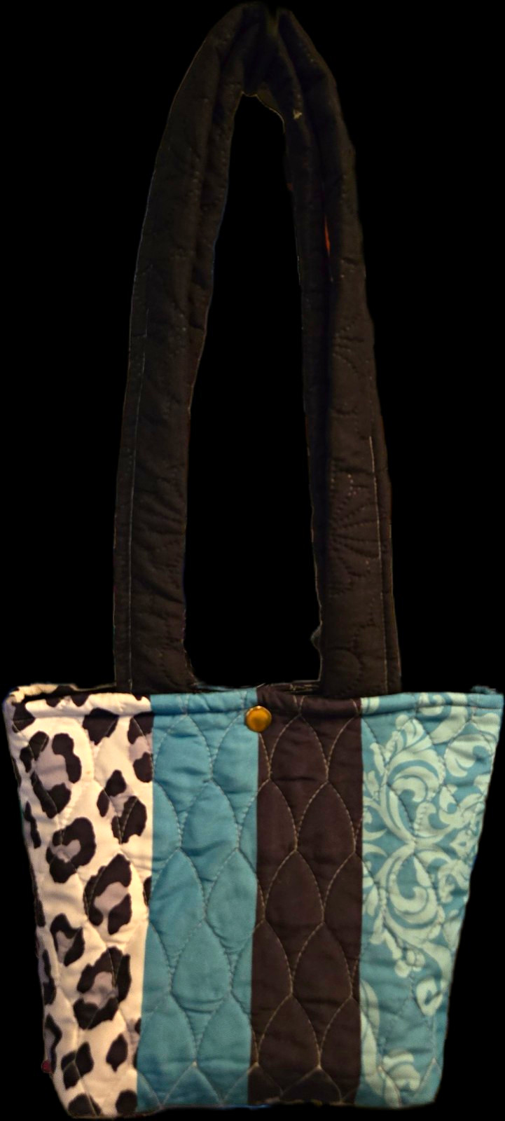 Women’s Upcycled Multicolor Mixed Pattern Leopard Shoulder Tote Inner Pocket