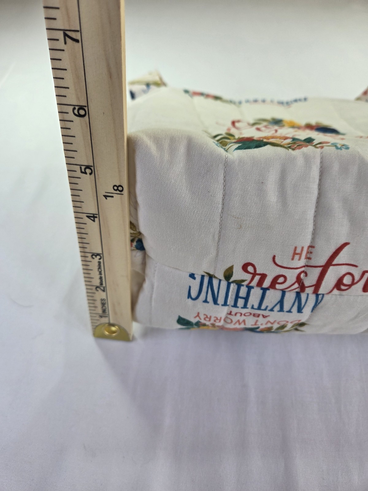 Handmade Mini Tote Bag Pencil Pouch Fabric Bible Print Cottagecore Country Farm