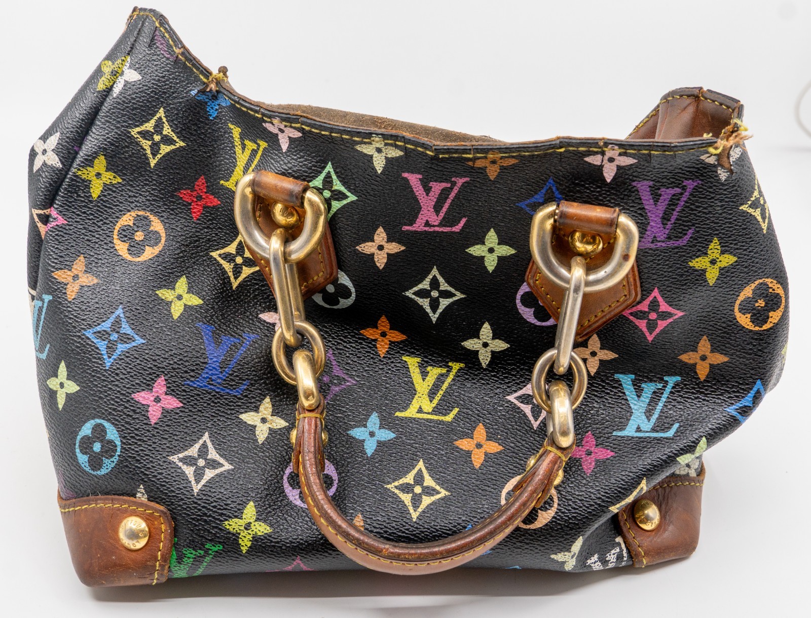 Louis Vuitton x Takashi Murakami Black Monogram Multicolore Audra Bag *Rough*