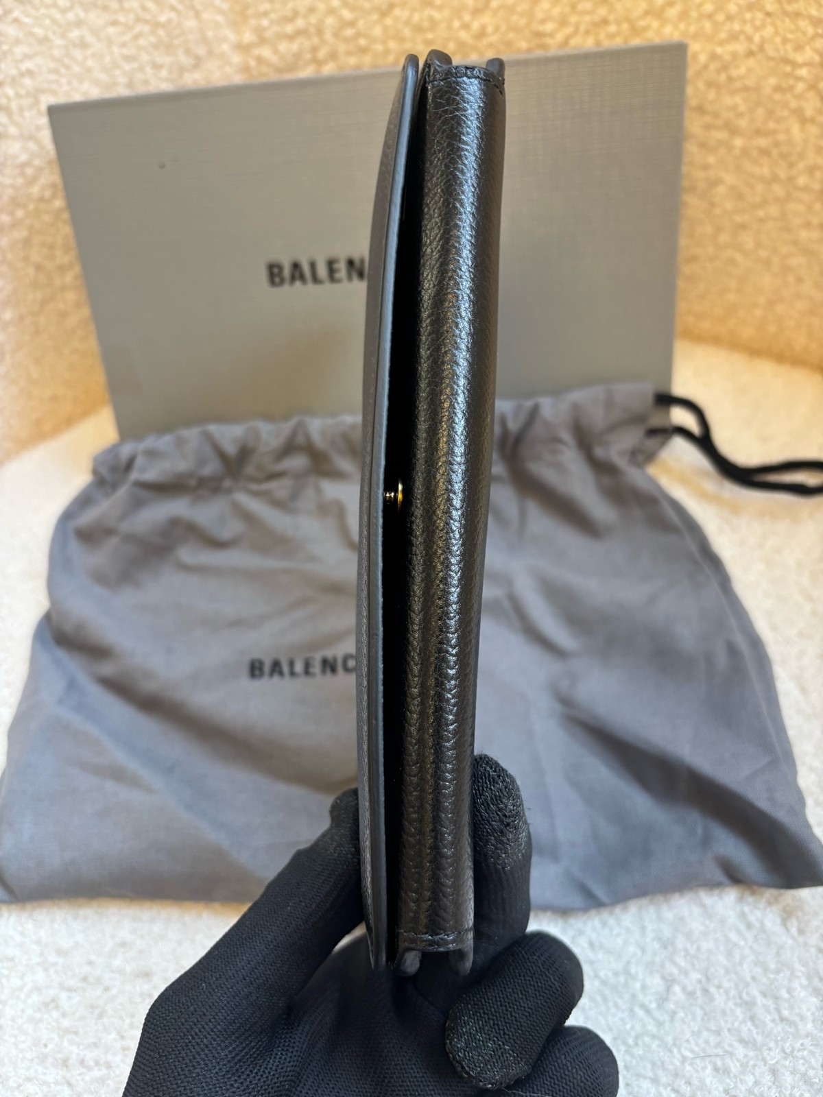 Balenciaga Classic Normal Black Grained Calfskin Large Long Wallet Duty Paid
