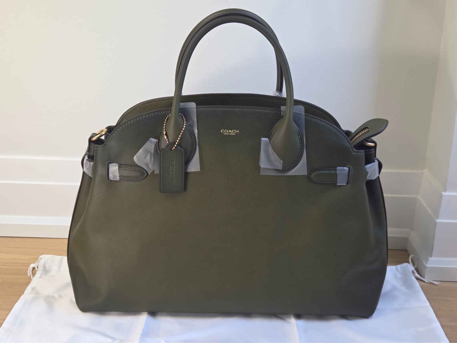 Coach Soft Empire Carryall Bag 40 Olive Green Brass | CW616 | Brand New w/ Tags