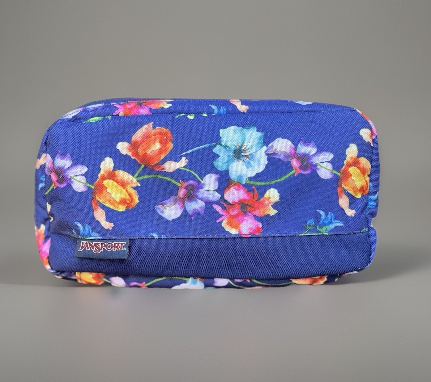 JanSport Blue Floral Pixel Pouch or Make-up Accessory Organizer