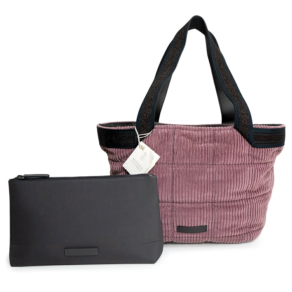 Brunello Cucinelli Pouch Included 182MB94D1673 Tote Leather Purple Bag #BCB1557