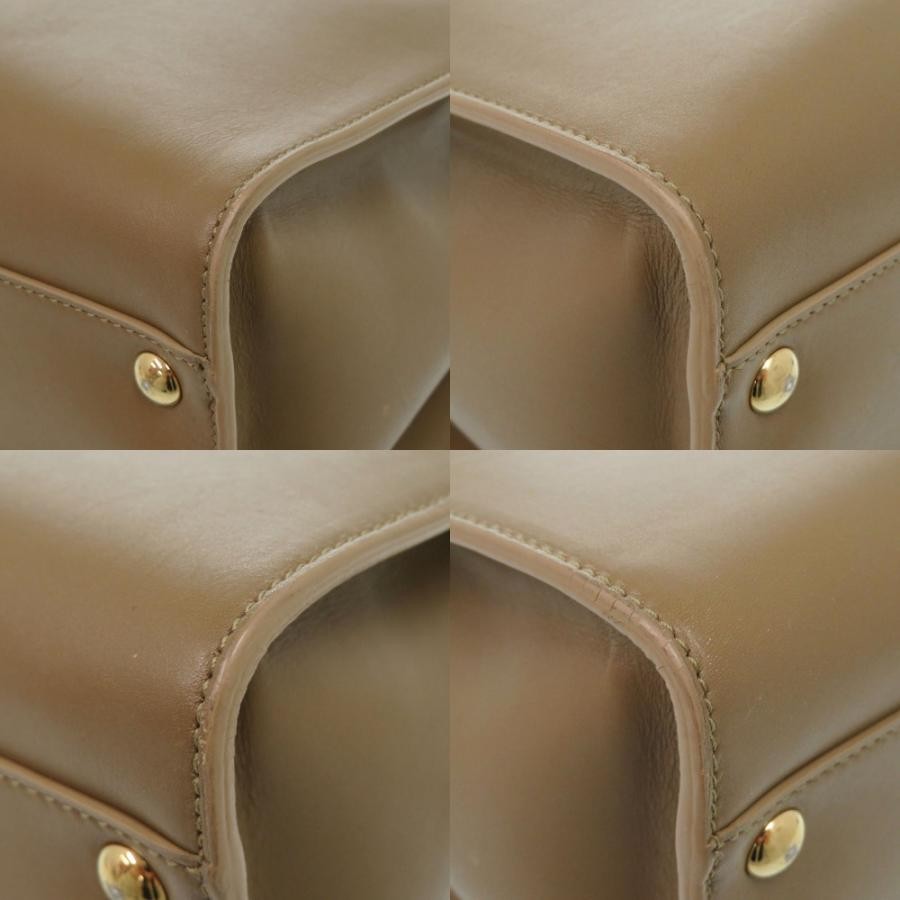 SALVATORE FERRAGAMO Bag: Gancini Brown/Red W26.5H19D12cm w/keys clochette;