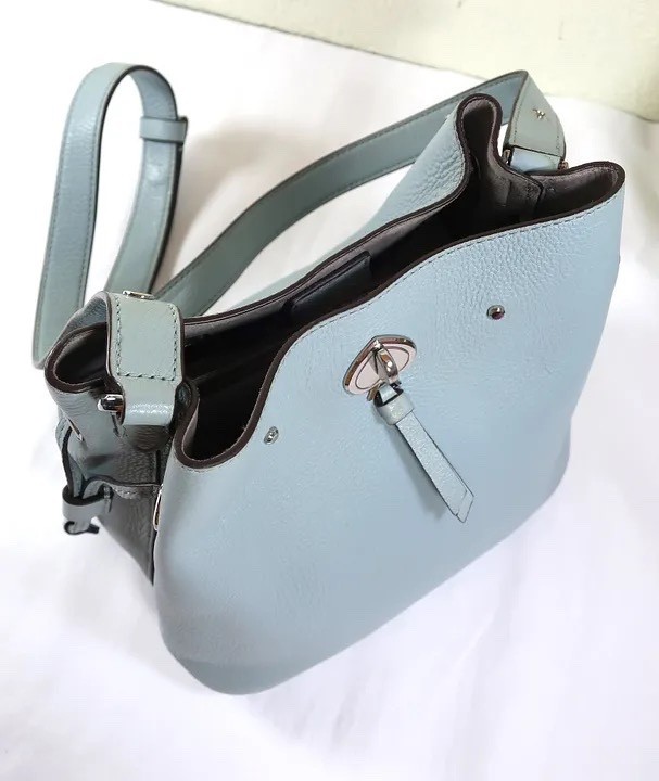 KATE SPADE Marti Small Light Blue Leather Sling Bucket Shoulder Bag