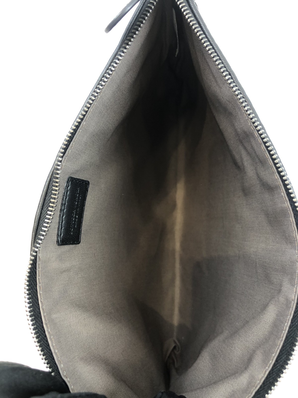 Bottega Veneta Black Intrecciato Leather Zip Clutch Pouch Document Bag