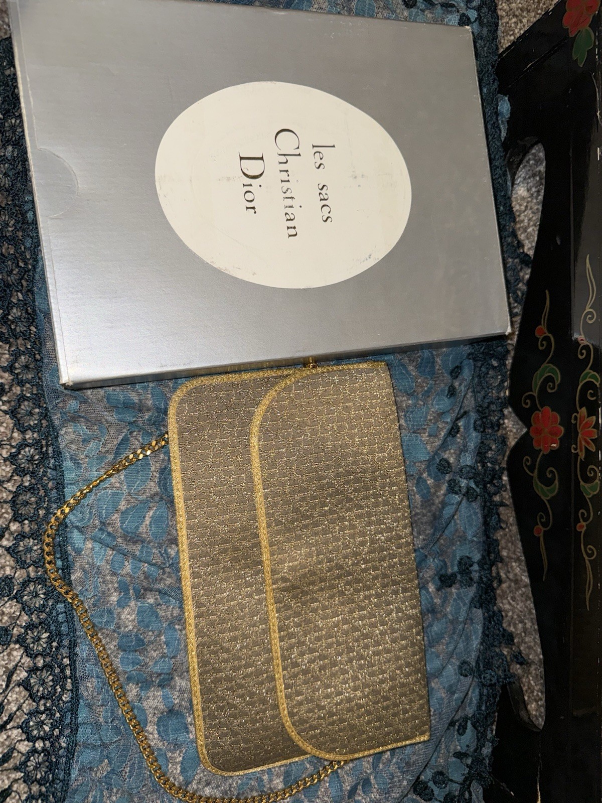 Vintage Christian Dior Metallic Gold Clutch Made in France 1960’s-80’s