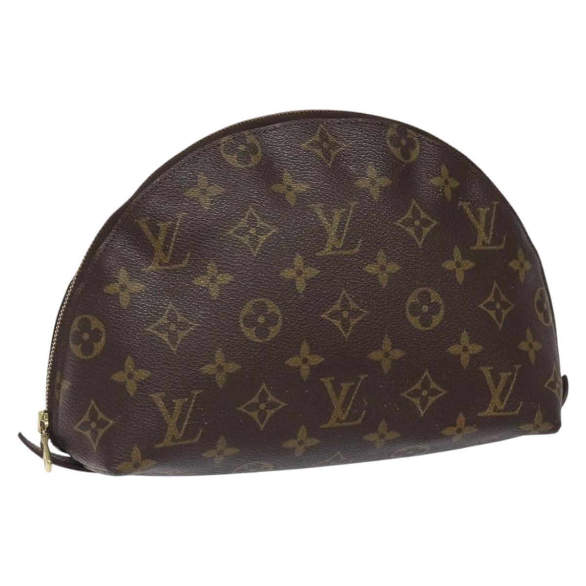 LOUIS VUITTON Monogram Trousse Demi Ronde Cosmetic Pouch M47520 LV Auth BD1391