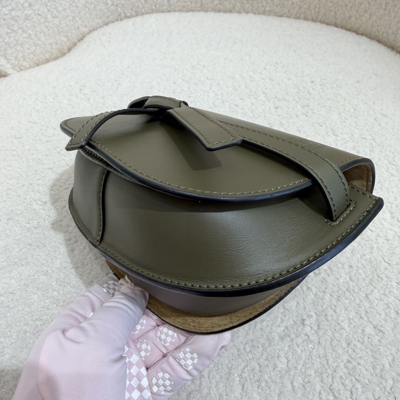 LOEWE Gate Mini Army Green Soft Calf Leather Crossbody Bag Duty Paid