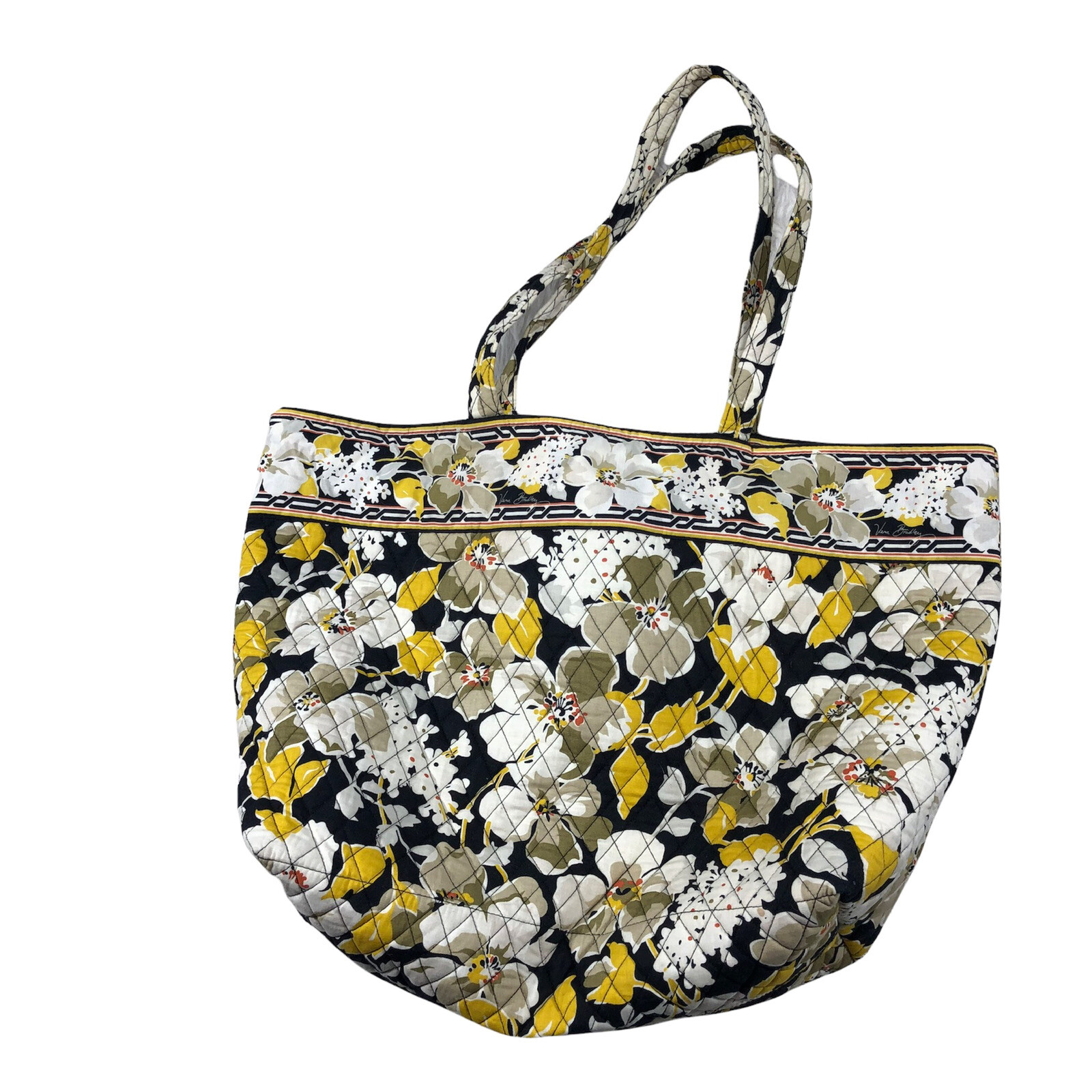 Vera Bradley Tote Dogwood Purse Shoulder Bag Large Yellow Floral M2