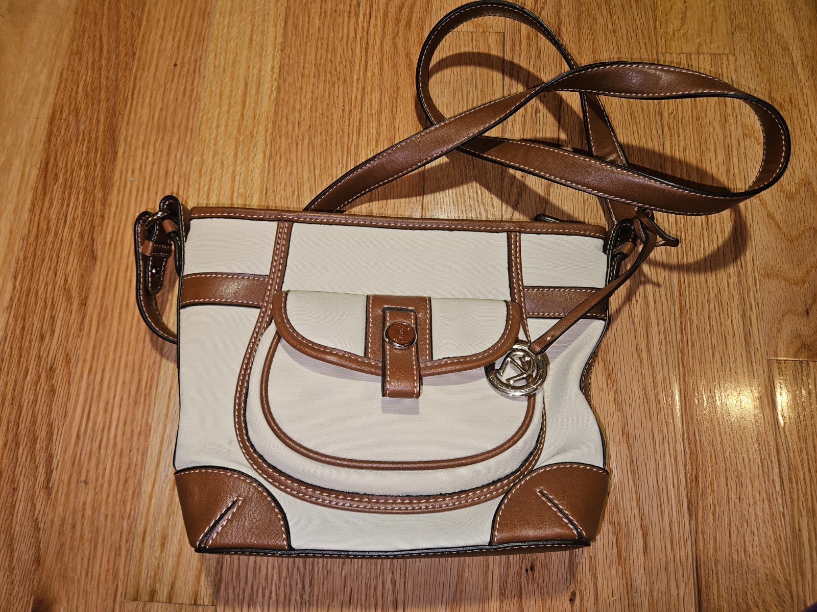 Etienne Aigner Shoulder Strap Crossbody Canvas Manmade Leather