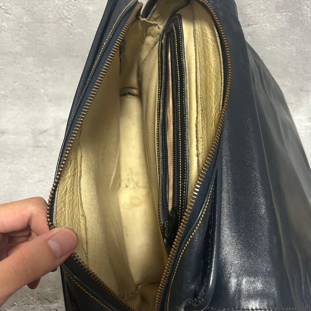 LOEWE Anagram Shoulder Bag Leather Black 25x30cm Adjustable Strap Light Wear