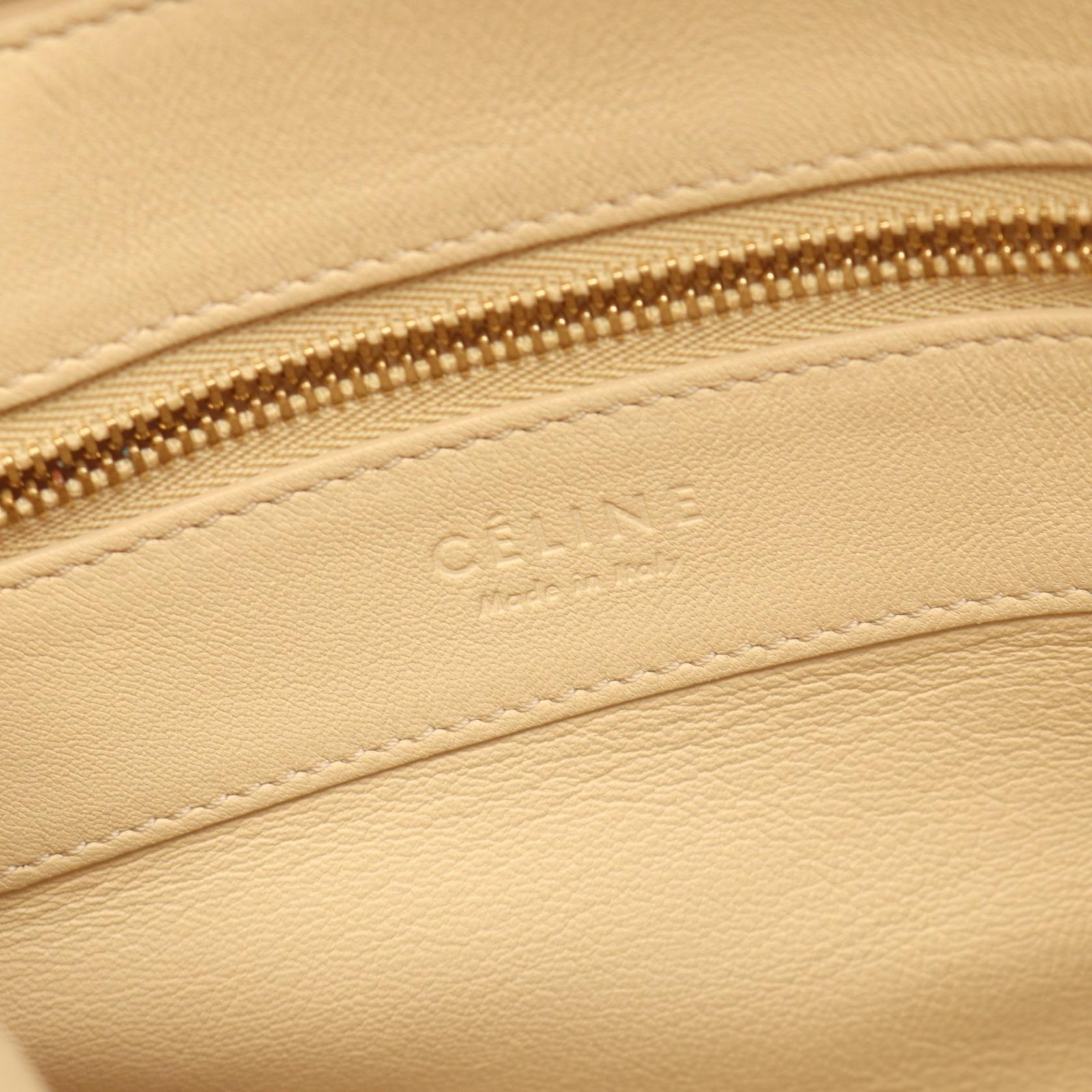 CELINE Horizontal Cabas Tote Bag 169263 leather Beige Brown Used Old Celine