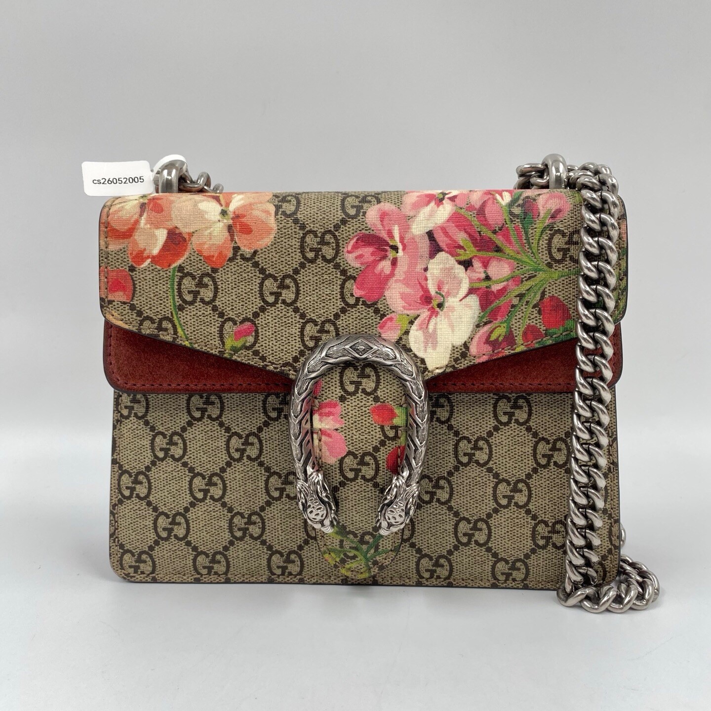 GUCCI Dionysus GG Blooms Shoulder Canvas Mini Beige Chain Strap Crossbody 052005