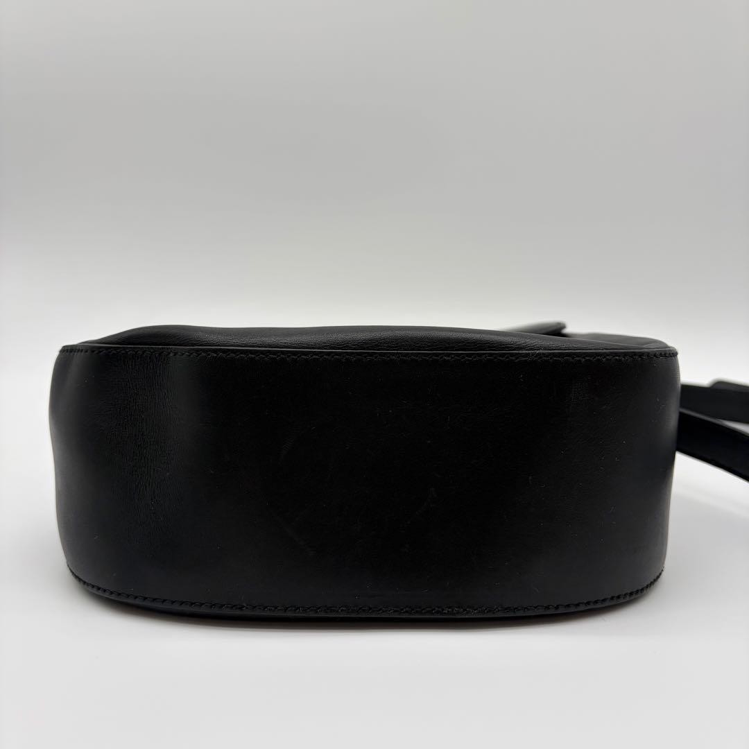 Salvatore Ferragamo Black Leather Gancini Shoulder Crossbody Bag Gold Hardware
