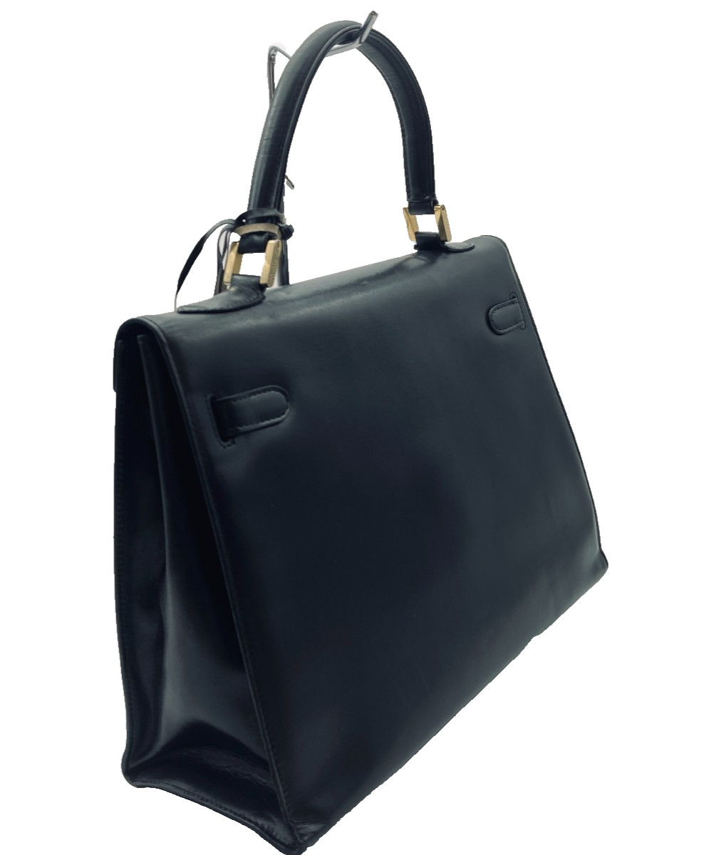 Bally Hand Top handle Bag Classic Black Leather 32cm Authentic