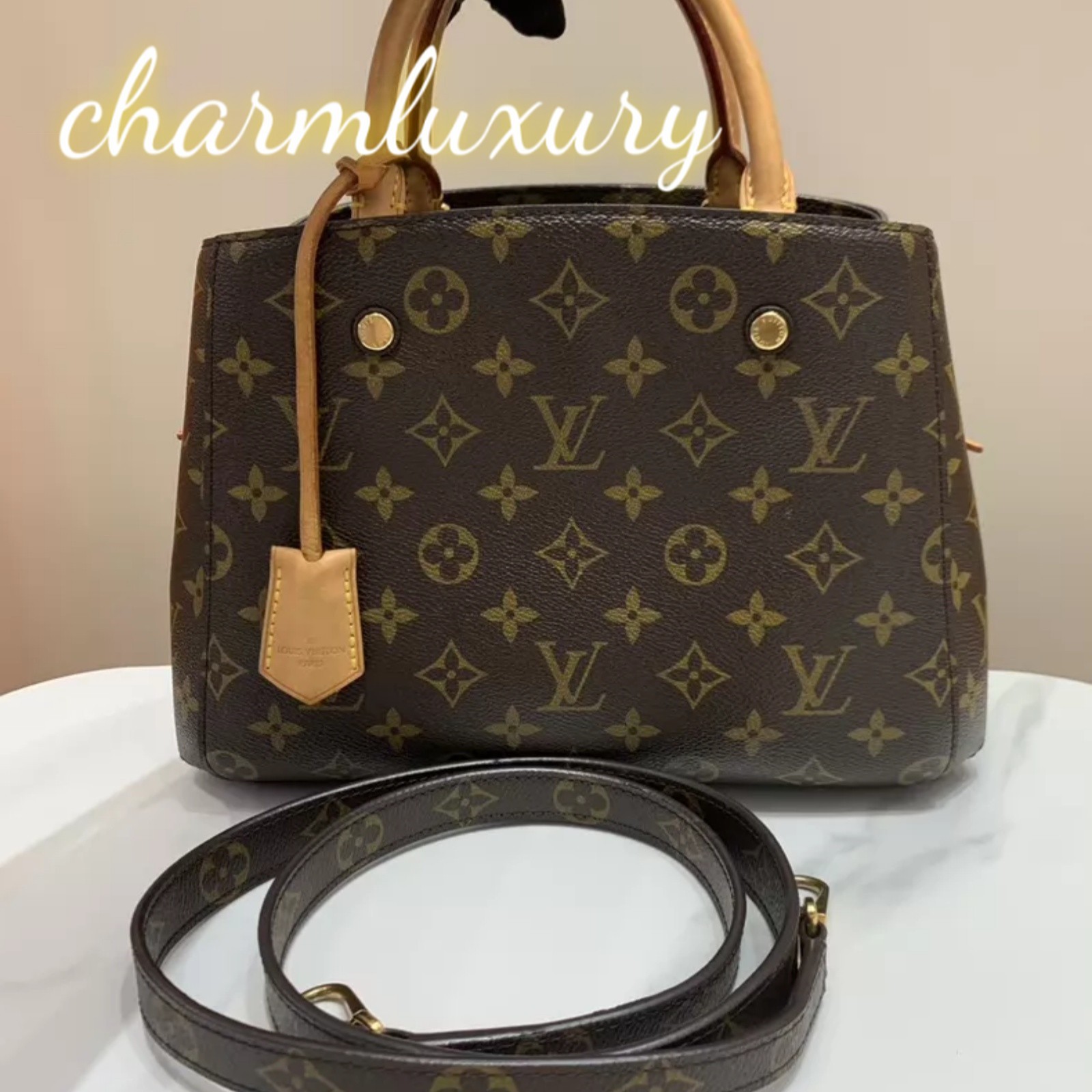 LOUIS VUITTON Montaigne BB 29cm Monogram PVC Shoulder Bag