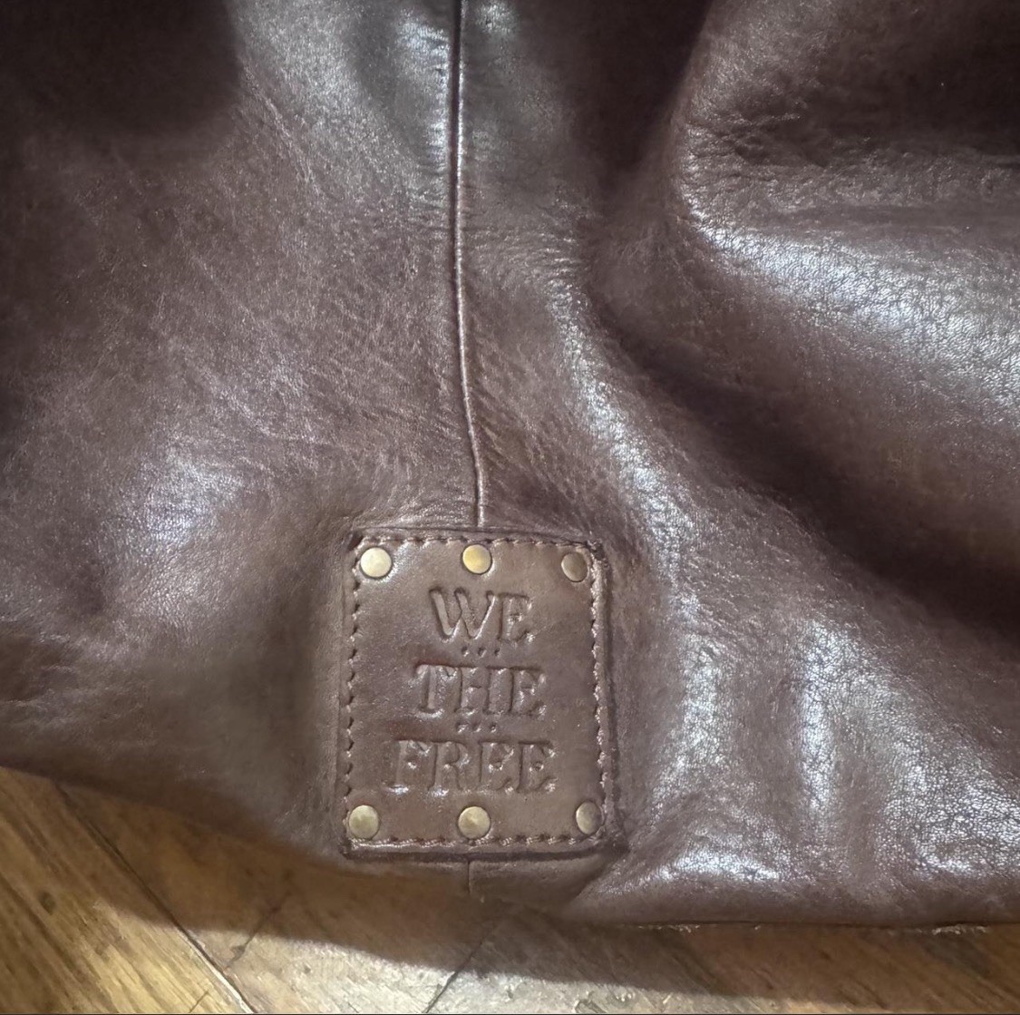 We The Free Brown Leather Shoulder Bag (Free People)