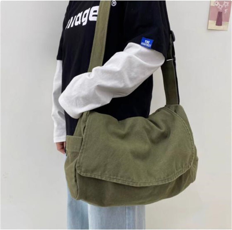 Japanese Casual Canvas Satchels Crossbody Messenger Bag Shoulder Bags literary