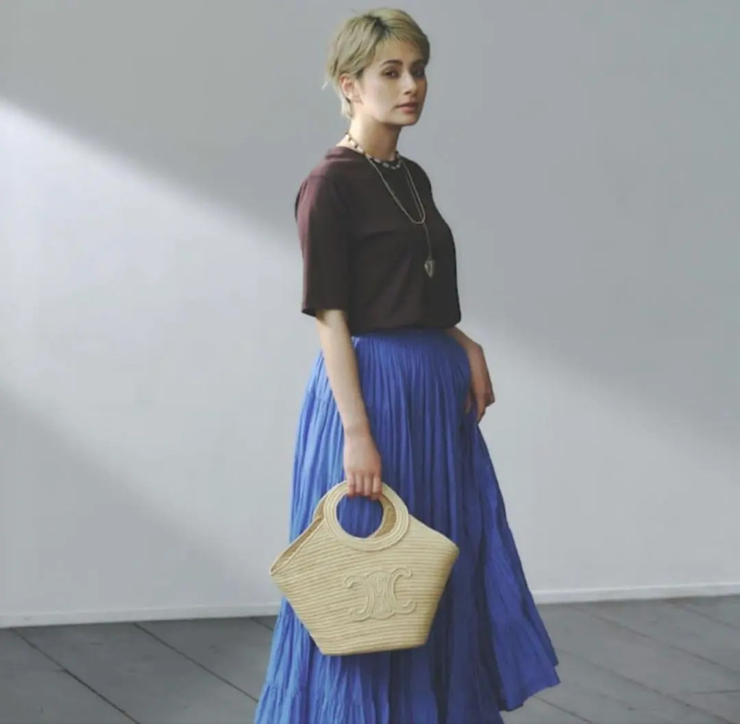 Celine Pleated Panier Raffia Basket Bag 2025SS Woven Straw Tote Unused Japan
