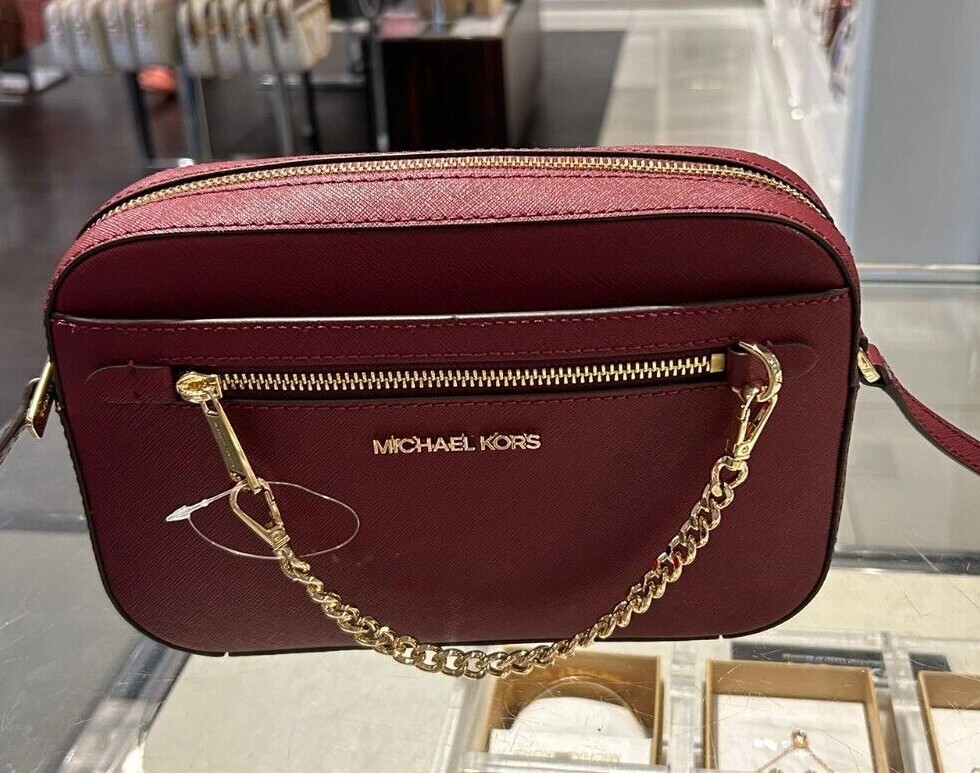 Michael Kors Leather or PVC Crossbody Bag Handbag Messenger Shoulder Purse Black