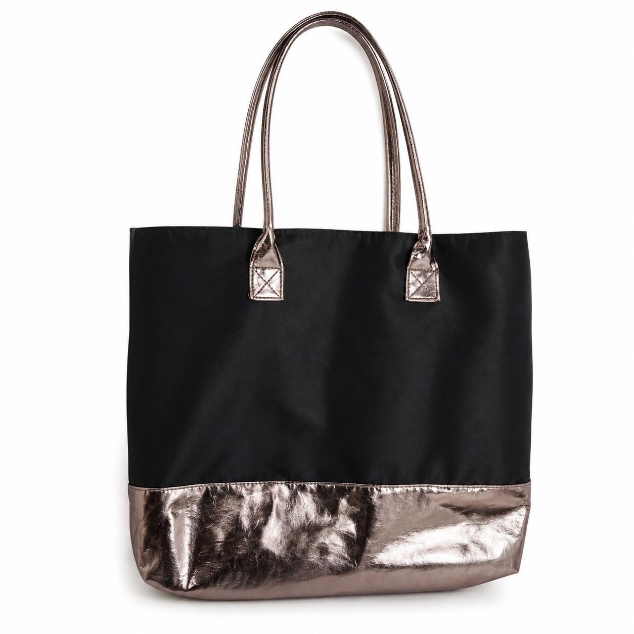 Signature Club Classic Black Tote Metallic Bronze Accents