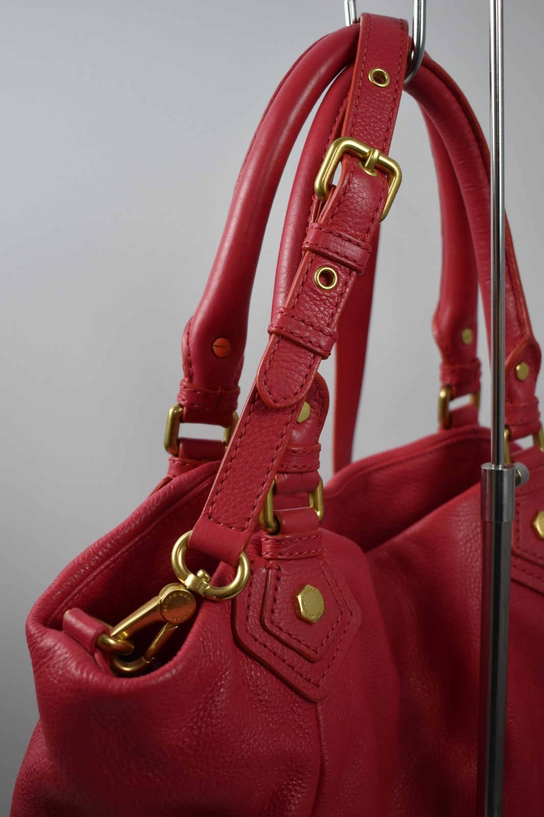 Marc by Marc Jacobs Q Fran Large Shoulder Strap Bag Dark Magenta Pink Purse Tote