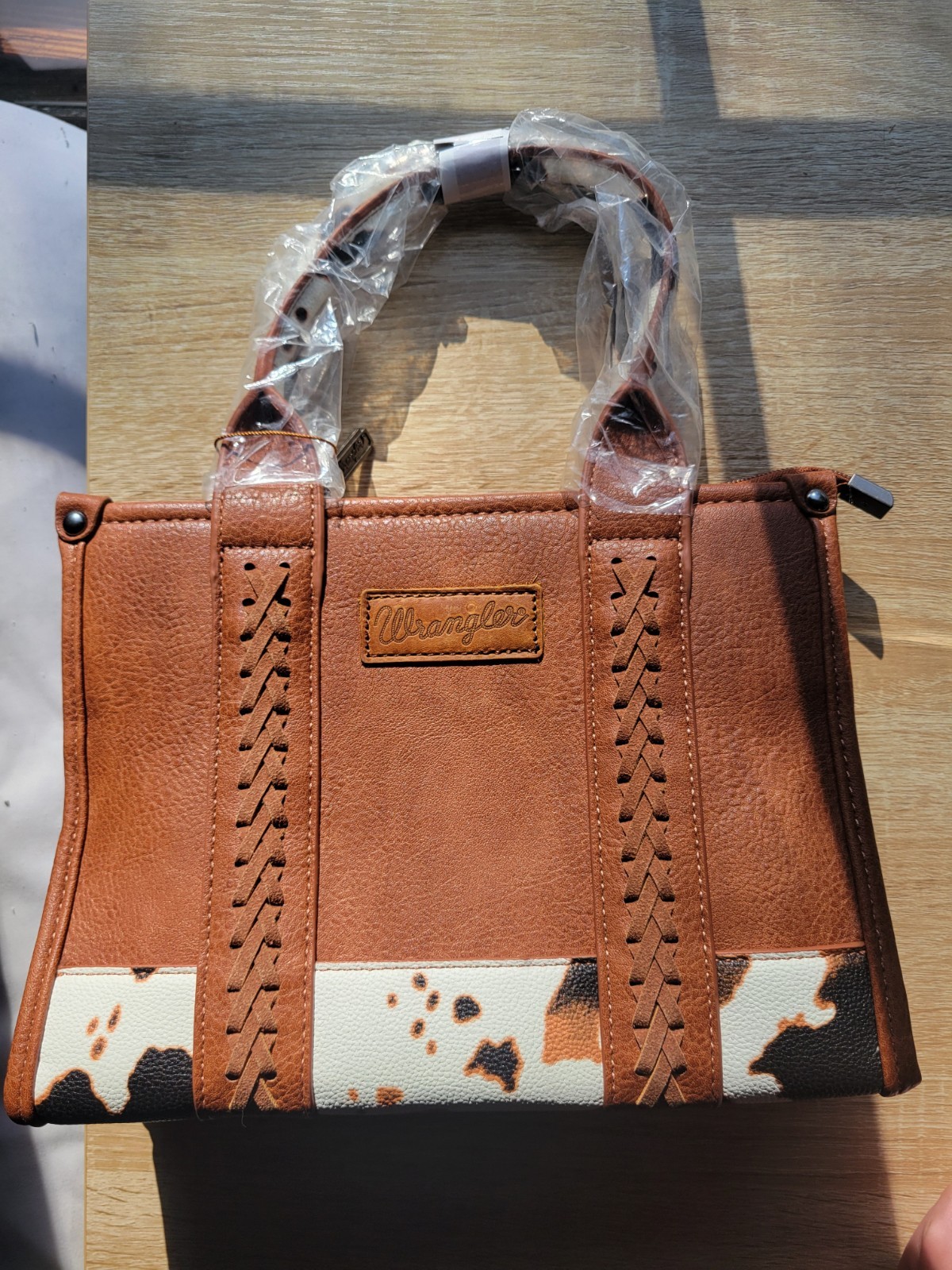 Wrangler Brown And Cow Print Purse