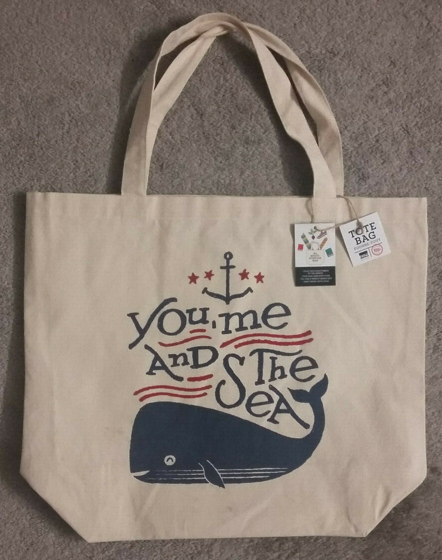 NWT Now Designs Multi Purpose Tote Bag You, Me And The Sea Whale 18×15 Inches