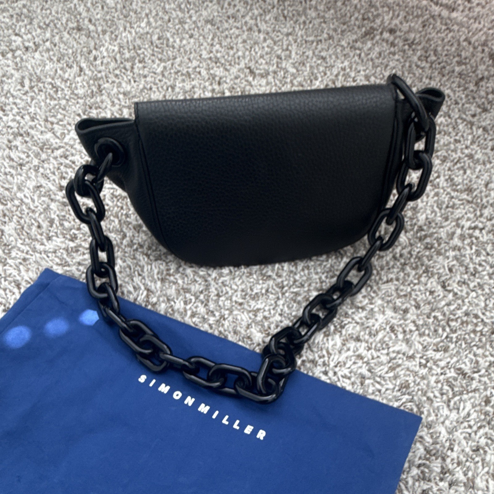 Simon Miller Black Crescent Shoulder Bag Small w/ Chain Strap, Dust Bag