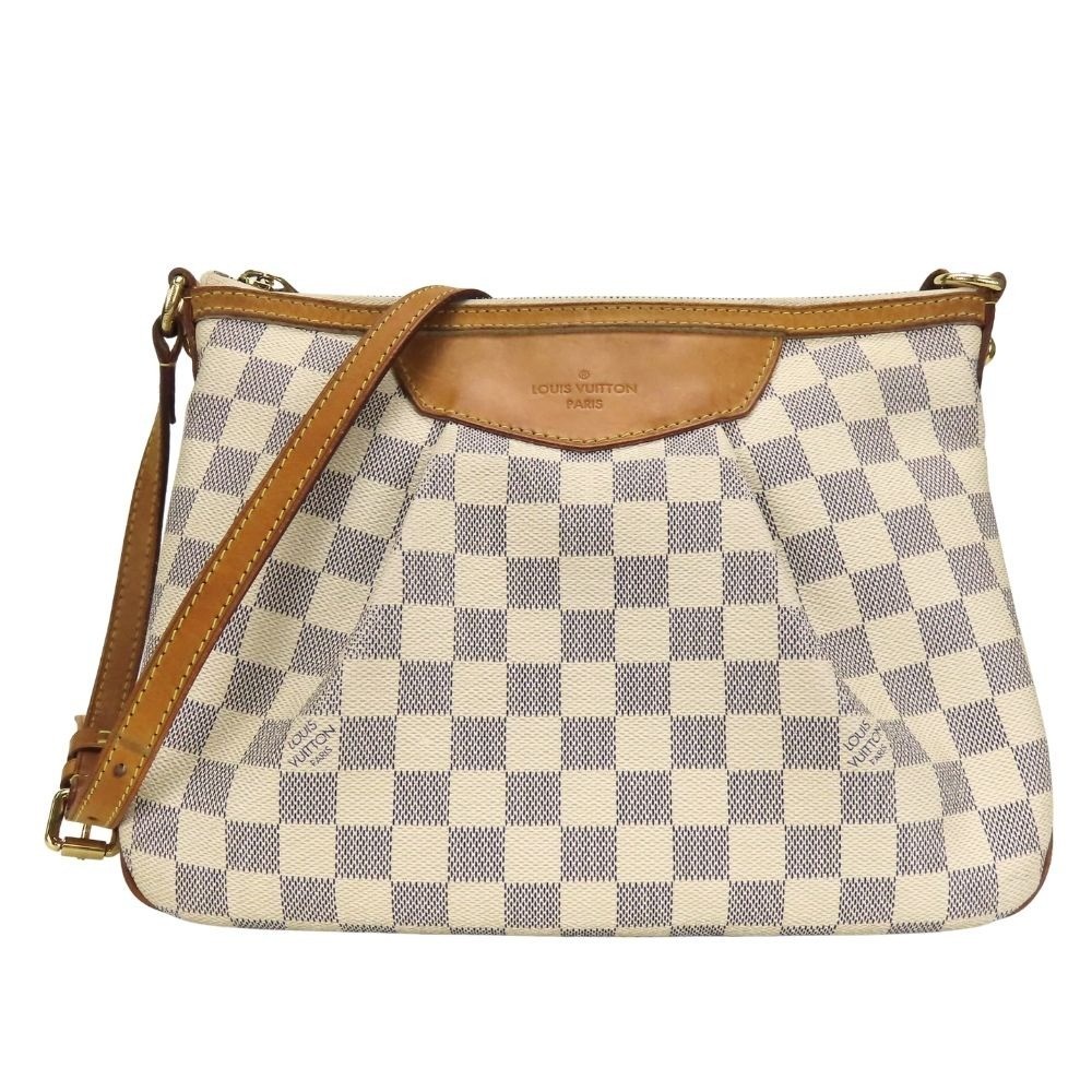 Auth LOUIS VUITTON N41113 Siracusa PM Damier Azur Crossbody Bag from Japan USED