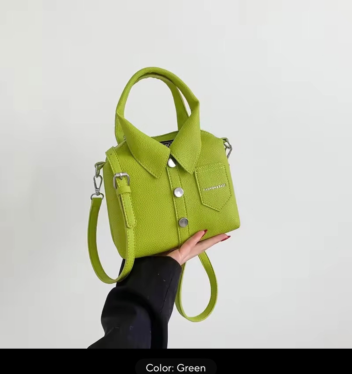 Unique Shirt Design Women Handbag – PU Leather Square Crossbody Bag – 6 Colors
