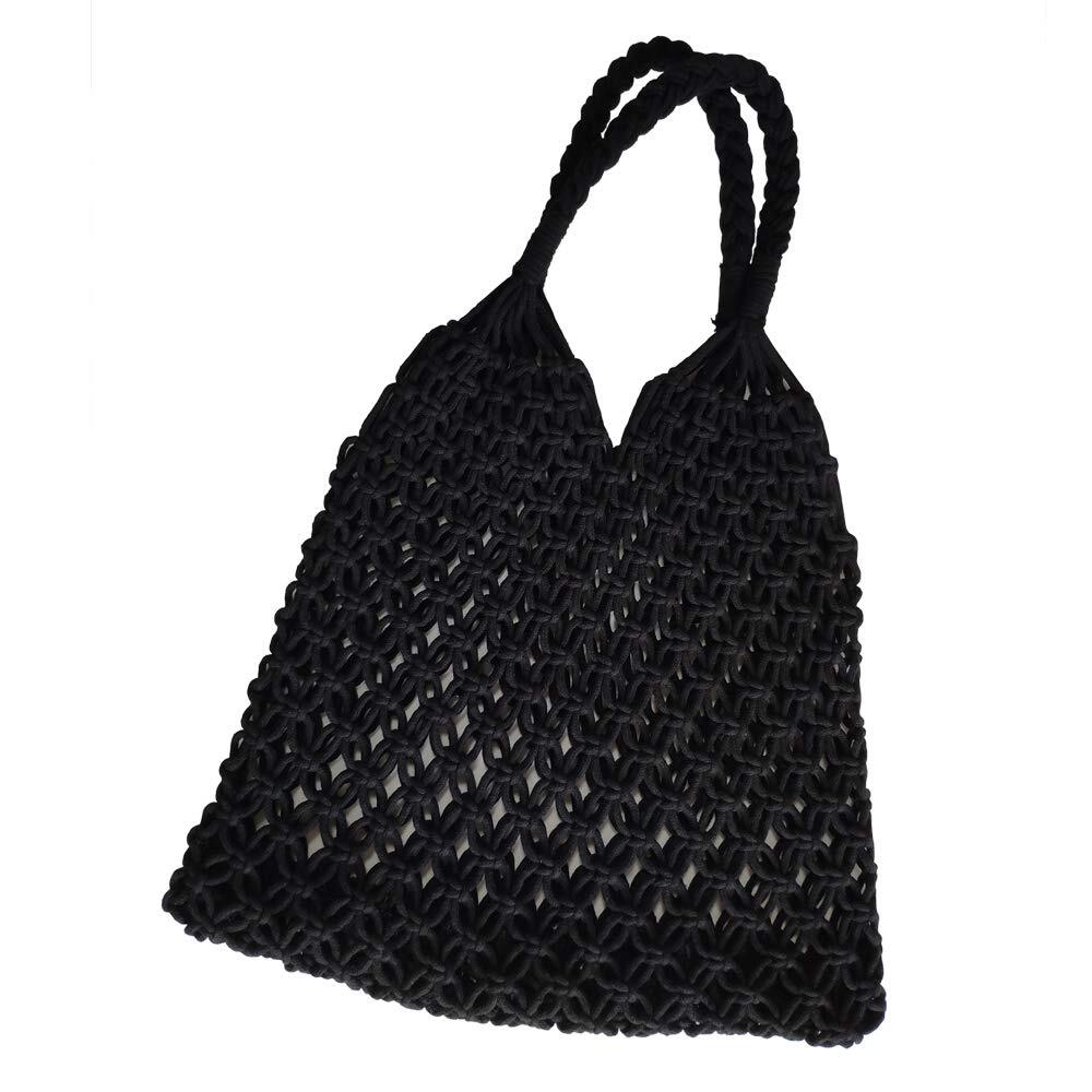 Cotton Rope Travel Beach Fishing Net Handbag Shopping Woven Shoulder Bag Women