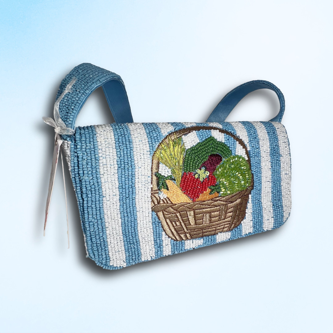 NWT SOL and MER Beaded Veggie Shoulder Bag Coquette Y2K Aesthetic Purse