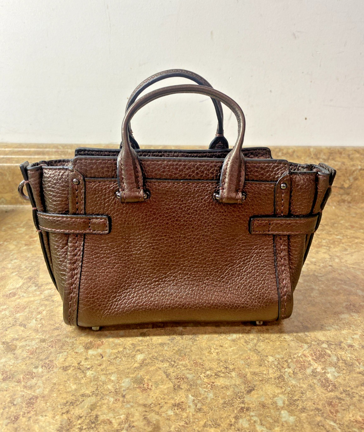 Coach Swagger 15 Pebble Leather Mini Satchel w/ Shoulder Strap Free Shipping
