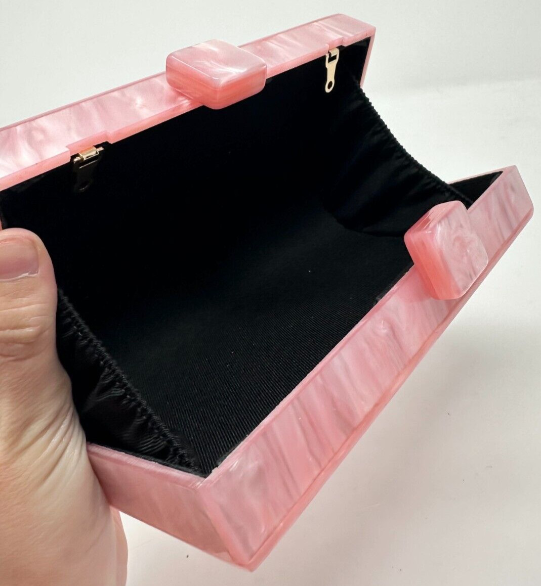NEW Acrylic Clutch Bag Pink Purse Perspex Bag Handbags for Women w/ Straps