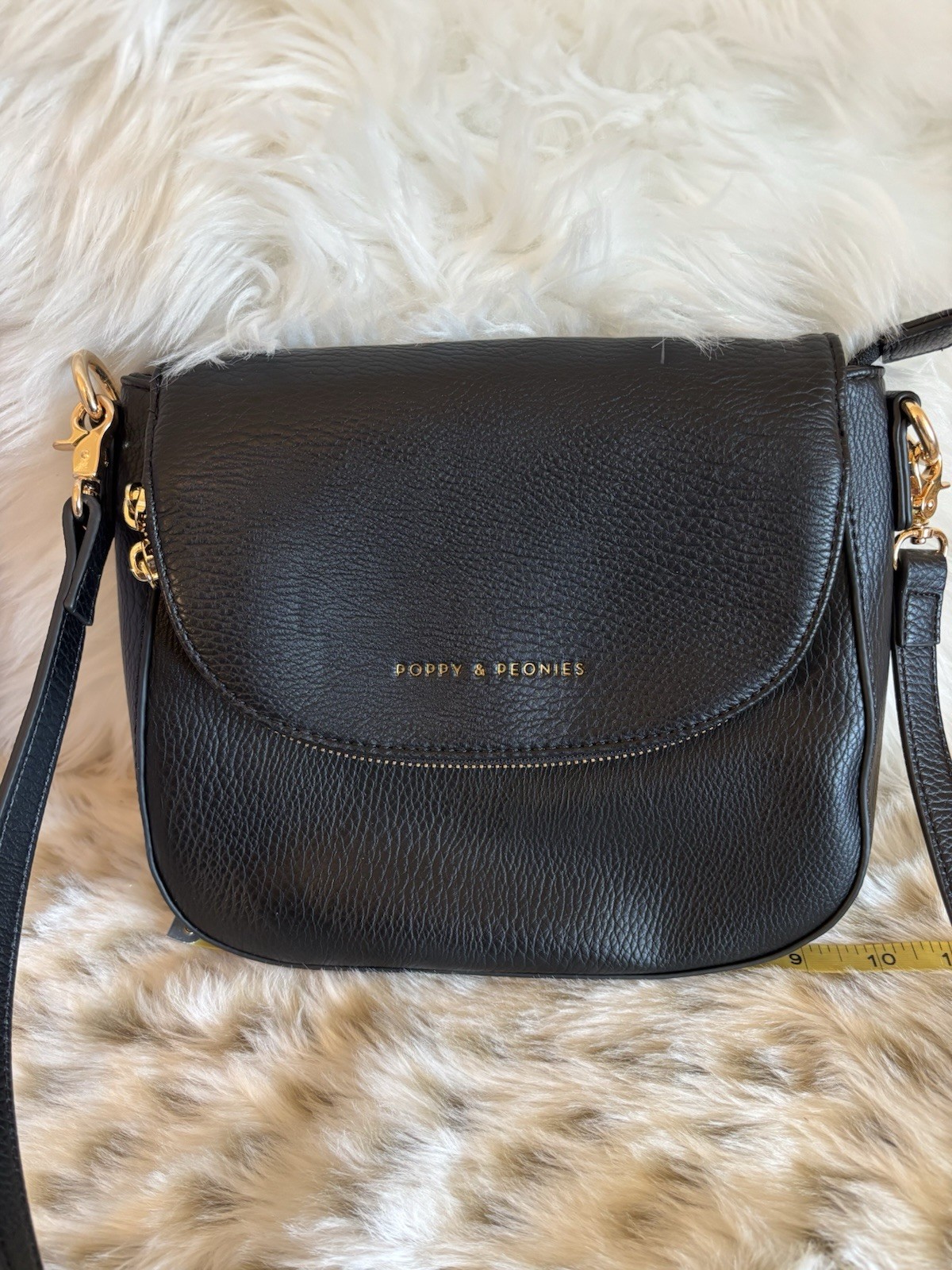 Poppy & Peonies Mini Downtown Black Tote Bag