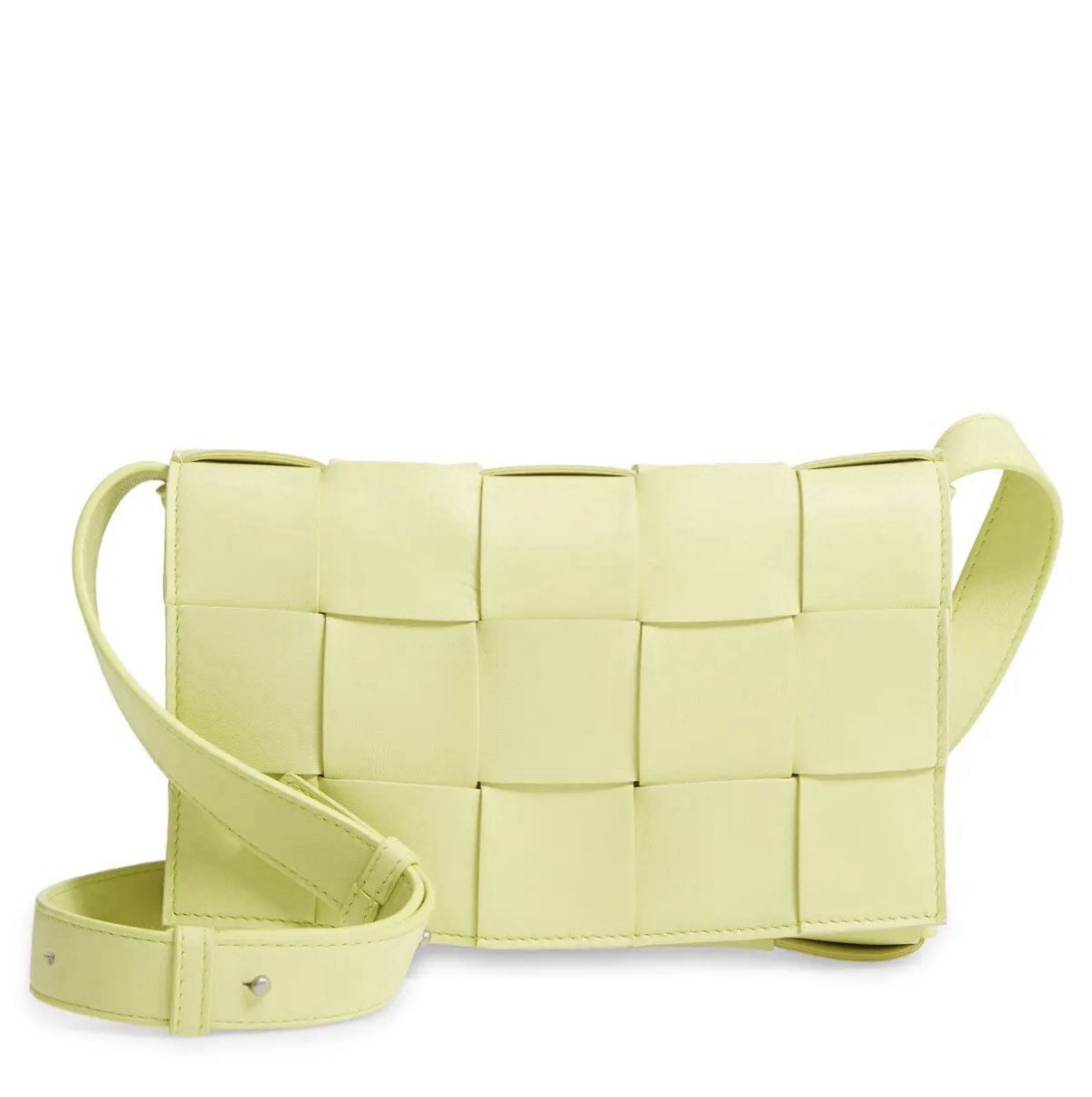 Bottega Veneta Intrecciato Nappa Lambskin Cassette Bag In Seagrass W/ SHW